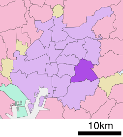 Location of Tempaku ward Nagoya city Aichi prefecture Japan
